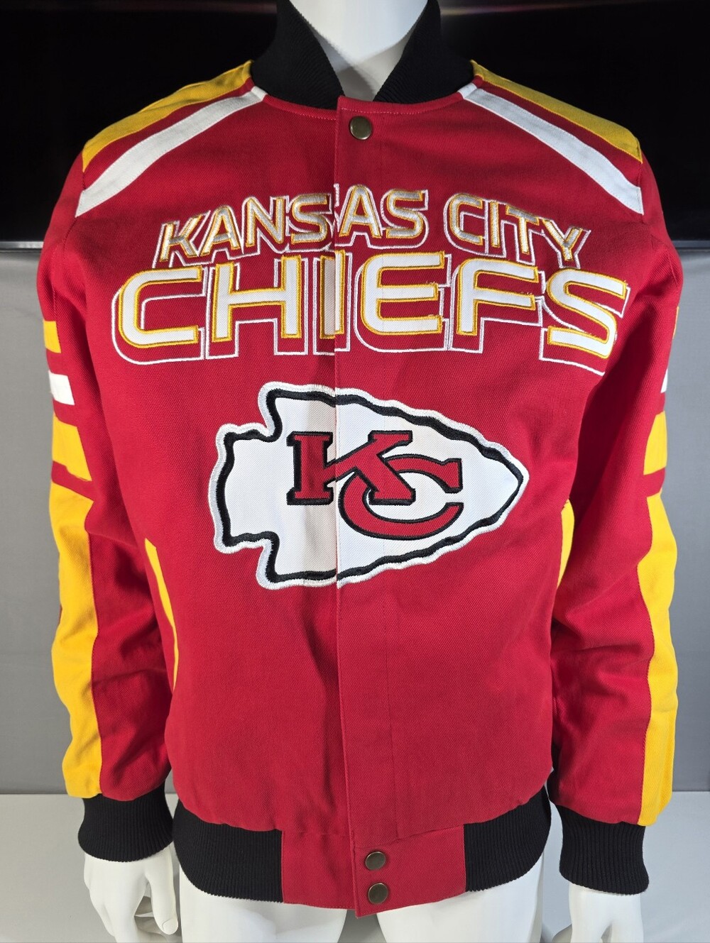 Kansas City Chiefs Power Forward Racing Full-Snap Jacket Men's Size M